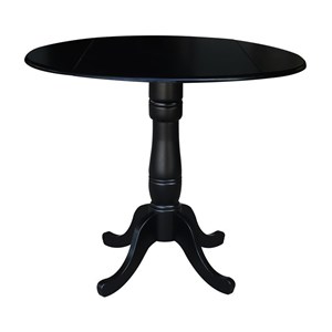 International Concepts 42&quot Round Dual Drop Leaf Pedestal Table   35.5&quotH