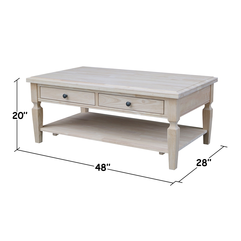 International Concepts Vista Coffee Table  Unfinished