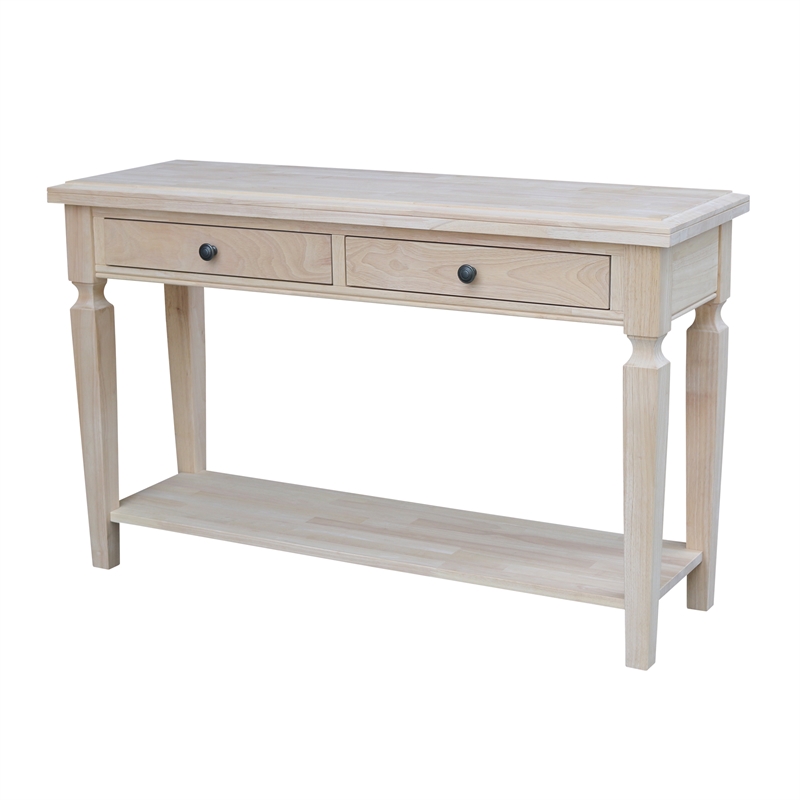 International Concepts Vista Console Sofa Table  Unfinished