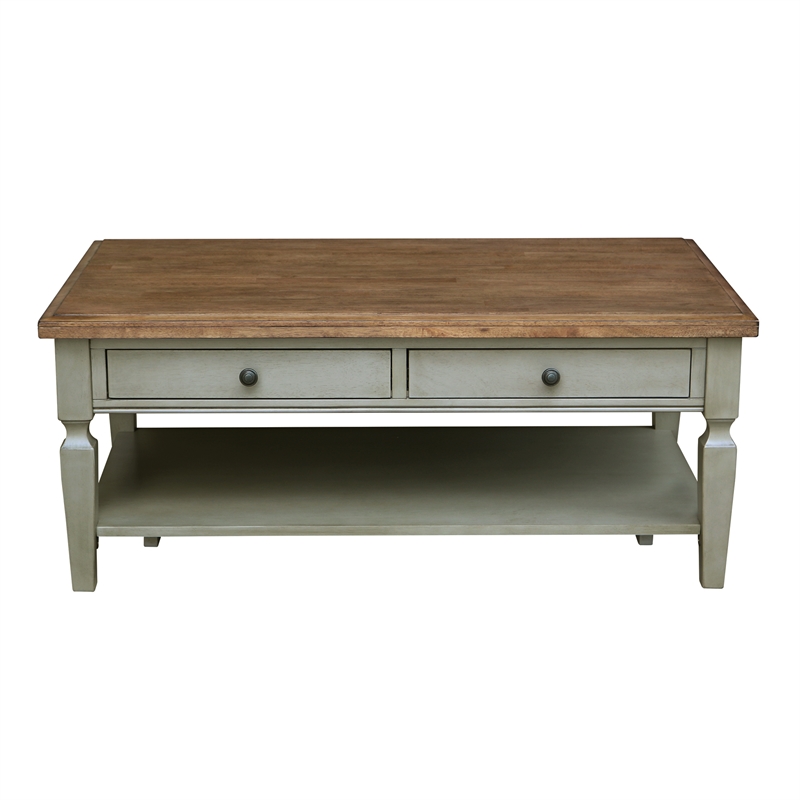 International Concepts Vista Coffee Table  Distressed Hickory/Stone Finish