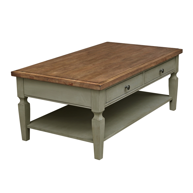 International Concepts Vista Coffee Table  Distressed Hickory/Stone Finish