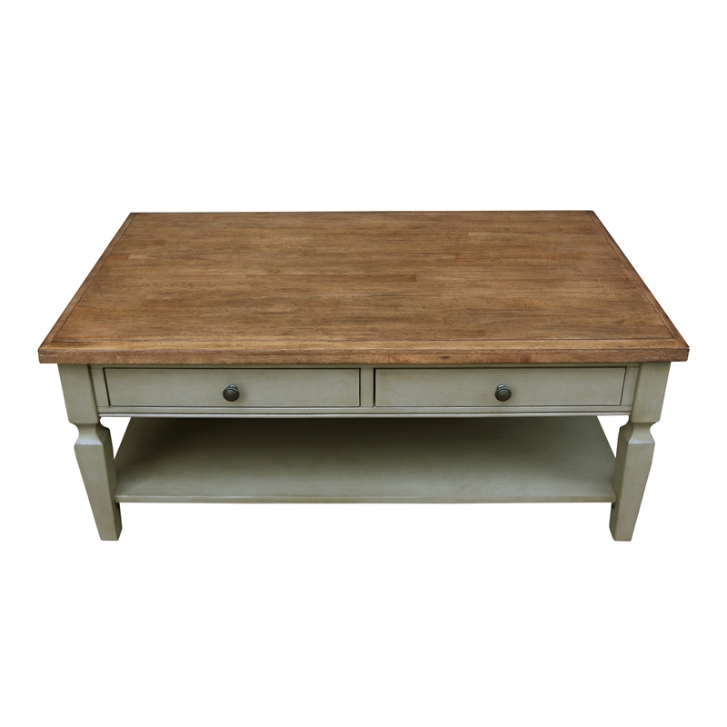 International Concepts Vista Coffee Table  Distressed Hickory/Stone Finish