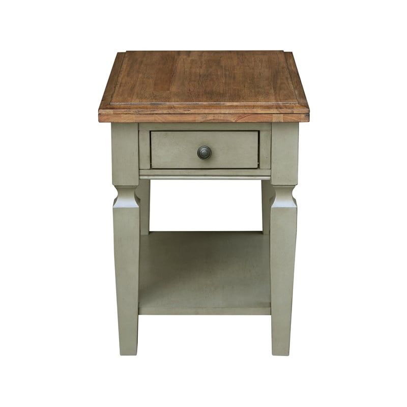 International Concepts Vista End Table Distressed Hickory/Stone Finish