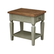 International Concepts Vista End Table Distressed Hickory/Stone Finish