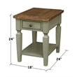 International Concepts Vista End Table Distressed Hickory/Stone Finish