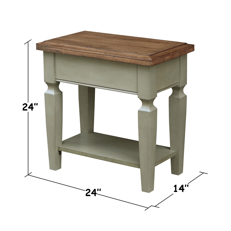 International Concepts Vista Side Table Distressed Hickory/Stone Finish