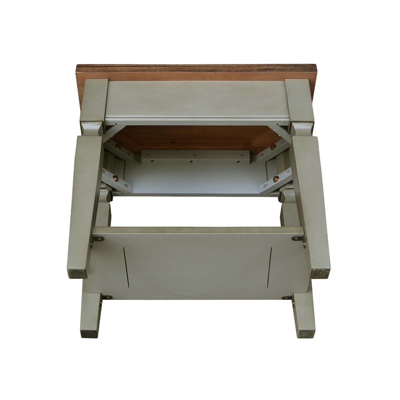 International Concepts Vista Side Table Distressed Hickory/Stone Finish