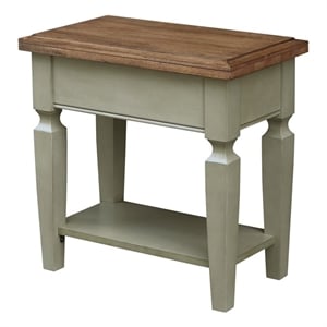 International Concepts Vista Side Table Distressed Hickory/Stone Finish