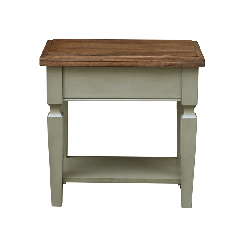 International Concepts Vista Side Table Distressed Hickory/Stone Finish