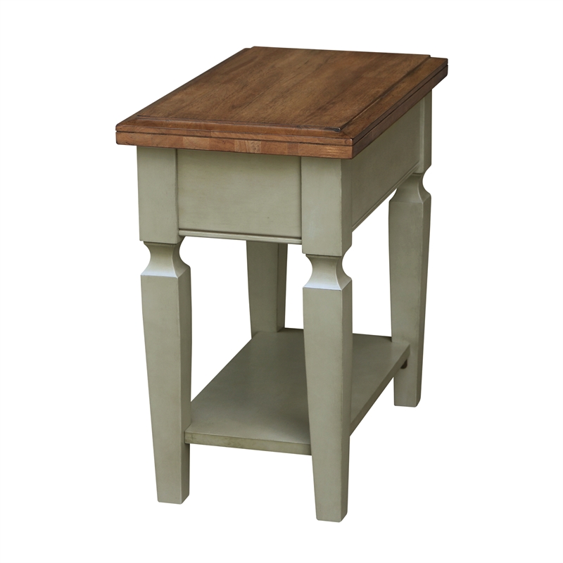 International Concepts Vista Side Table Distressed Hickory/Stone Finish