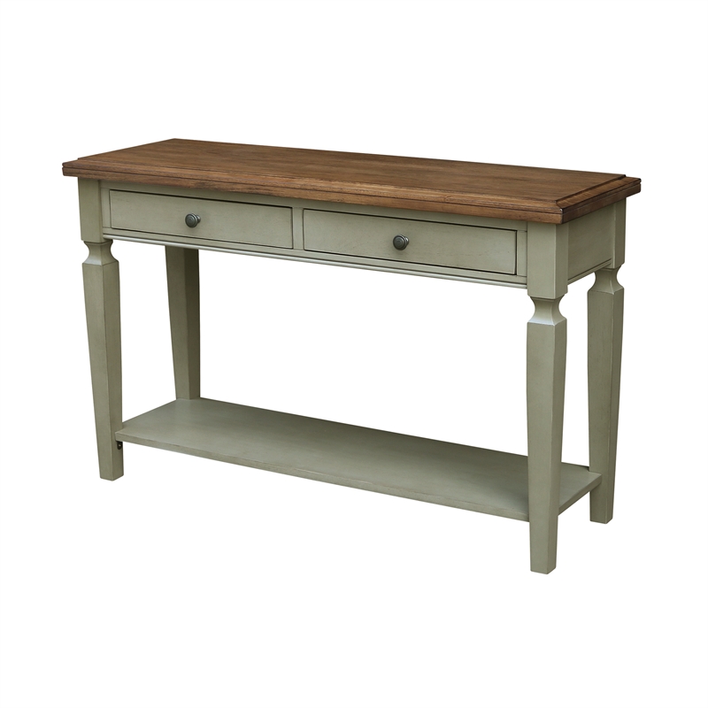 International Concepts Vista Console Sofa Table Distressed Hickory/Stone Finish