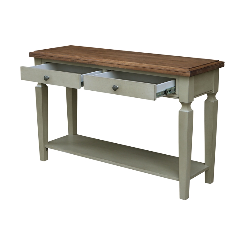International Concepts Vista Console Sofa Table Distressed Hickory/Stone Finish