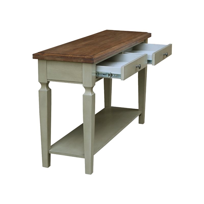 International Concepts Vista Console Sofa Table Distressed Hickory/Stone Finish