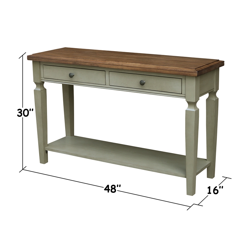 International Concepts Vista Console Sofa Table Distressed Hickory/Stone Finish