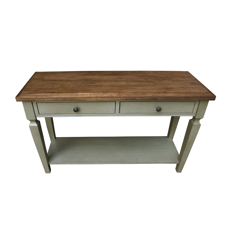 International Concepts Vista Console Sofa Table Distressed Hickory/Stone Finish