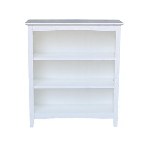 international concepts solid wood shaker bookcase in white