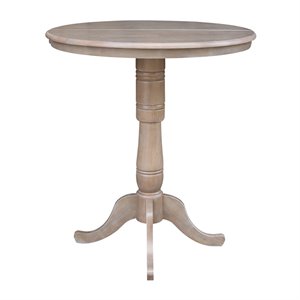 36&quot Round Top Pedestal Table With 12&quot Leaf - Dining  Counter  or Bar Height