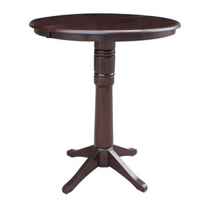 36&quot Round Top Pedestal Table With 12&quot Leaf - Dining  Counter  or Bar Height