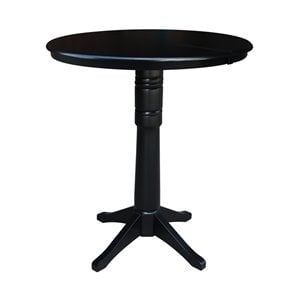 36&quot Round Top Pedestal Table With 12&quot Leaf - Dining  Counter  or Bar Height
