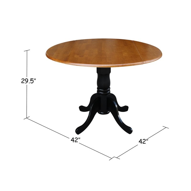 International Concepts 42 Round Dual, 42 Round Drop Leaf Pedestal Dining Table International Concepts