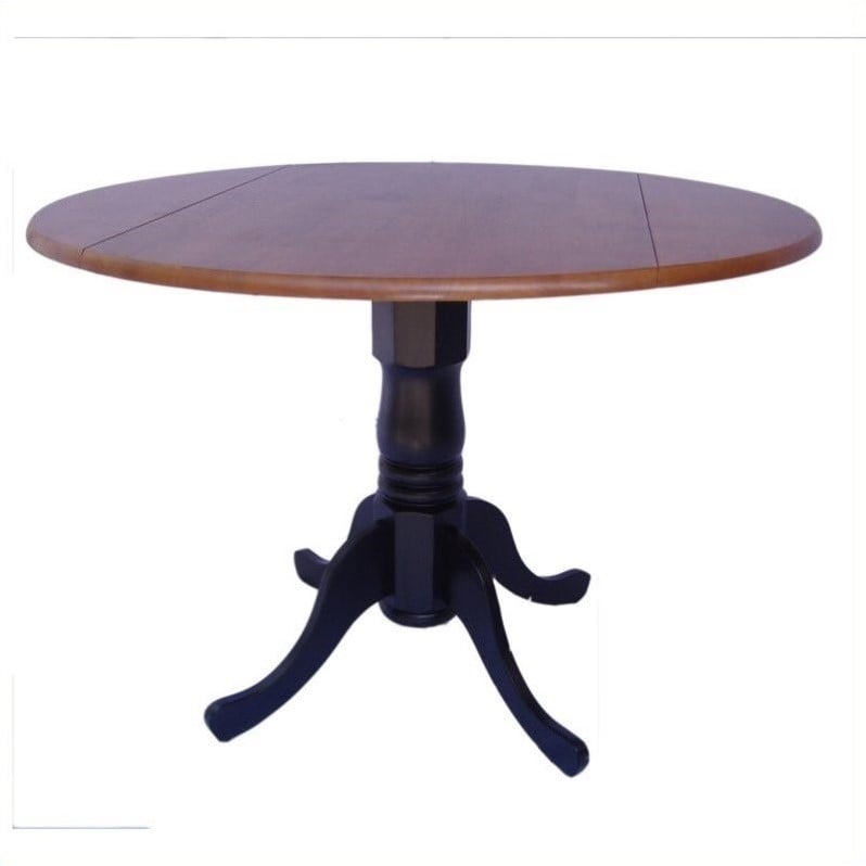 International Concepts 42 Round Dual Drop Leaf Dining Table T57 42dp