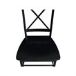 International Concepts Simply Linen X-Back Dining Chair in Black (Set of Two)