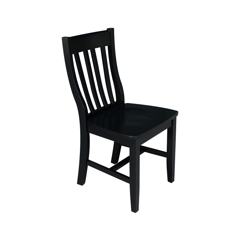 International Concepts Schoolhouse Wood Dining Chair in Black (Set of Two)
