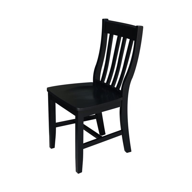 International Concepts Schoolhouse Dining Chair in Black Finish (Set of ...