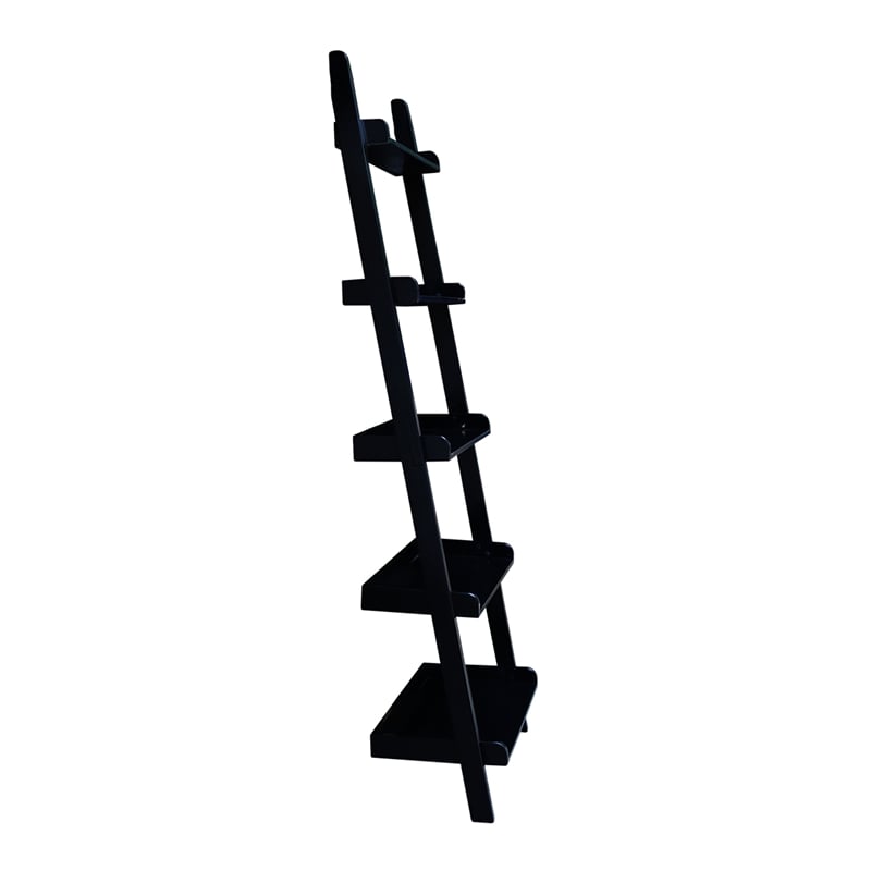 International Concepts Casual Dining 5-Tier Leaning Shelf in Black