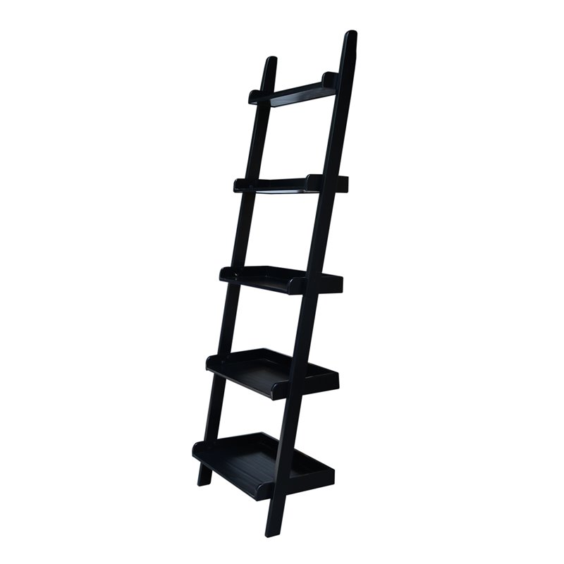 International Concepts Casual Dining 5-Tier Leaning Shelf in Black