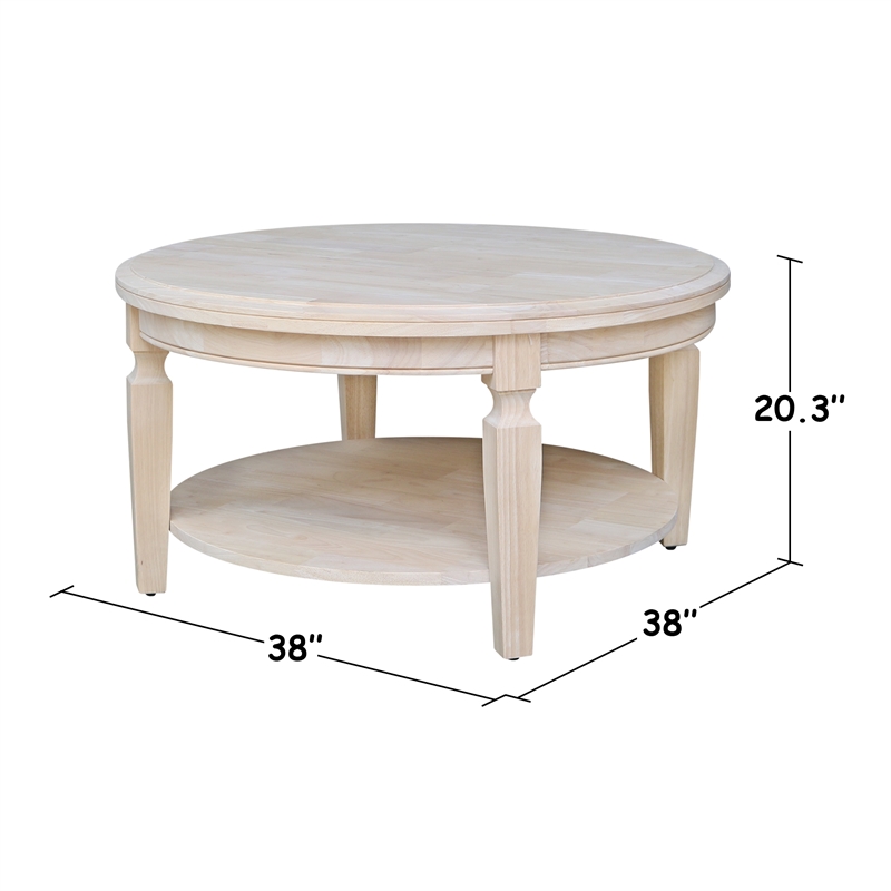 International Concepts Vista Round Coffee Table Unfinished