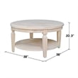 International Concepts Vista Round Coffee Table Unfinished