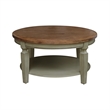 International Concepts Vista Round Coffee Table in Distressed Hickory/Stone