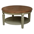 International Concepts Vista Round Coffee Table in Distressed Hickory/Stone