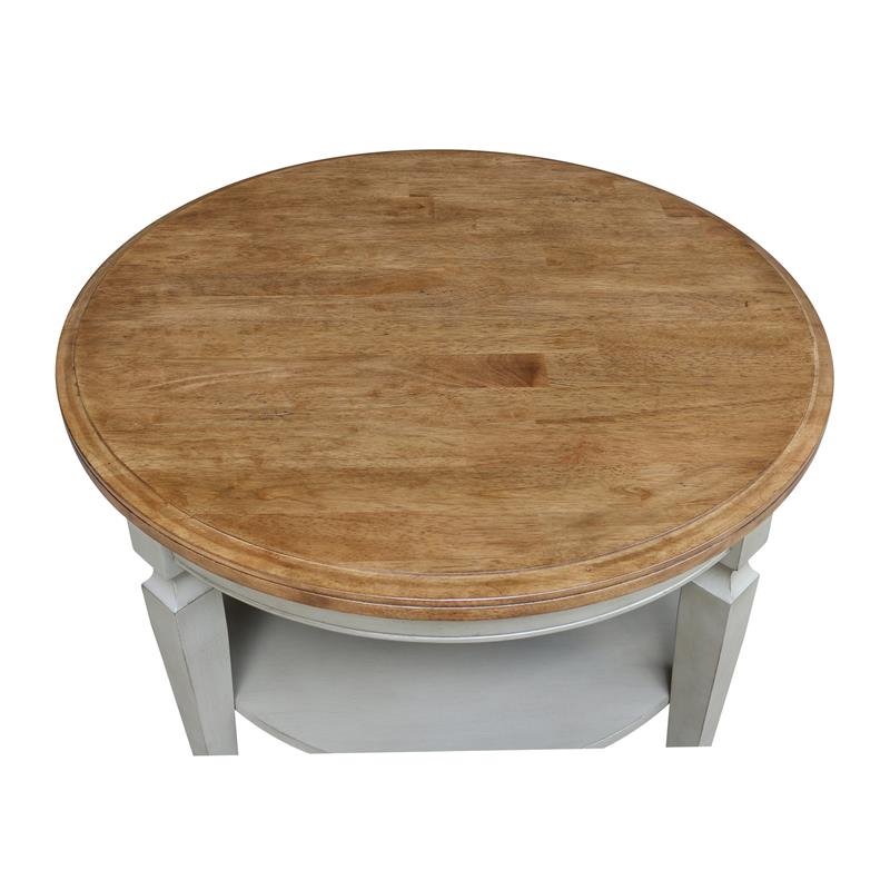 Vista Round Coffee Table in Distressed Hickory/Stone