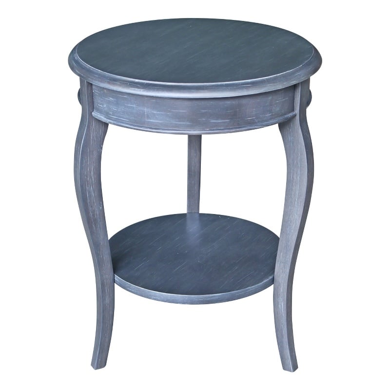 International Concepts Cambria Wood Round End Table in heather Gray
