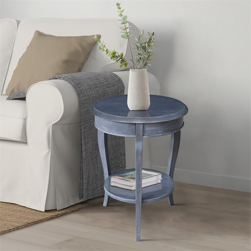 International Concepts Cambria Wood Round End Table in heather Gray