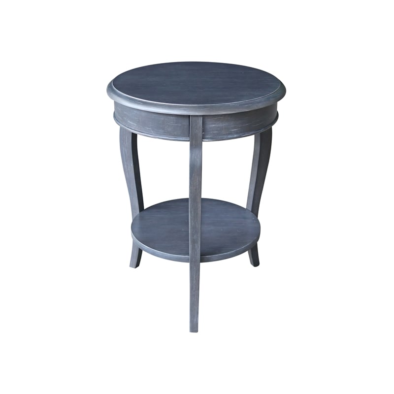 International Concepts Cambria Wood Round End Table in heather Gray