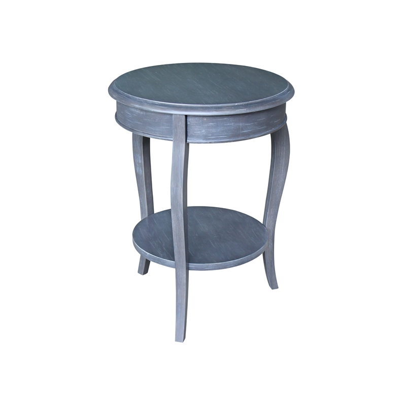International Concepts Cambria Wood Round End Table in heather Gray