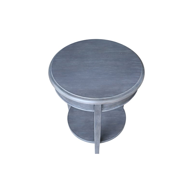 International Concepts Cambria Wood Round End Table in heather Gray