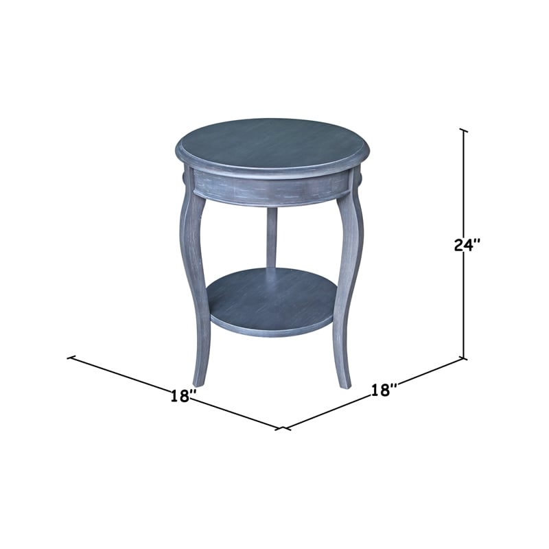 International Concepts Cambria Wood Round End Table in heather Gray