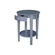 International Concepts Phillips Wood Accent Table with Drawer in Heather Gray