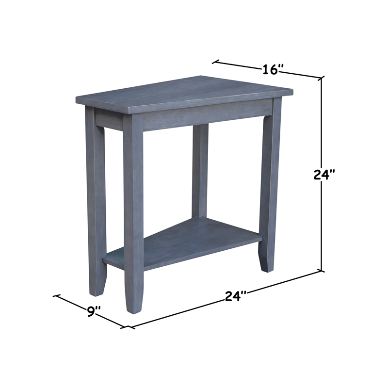 International Concepts Keystone Wood Accent Table in Heather Gray Antique Washed