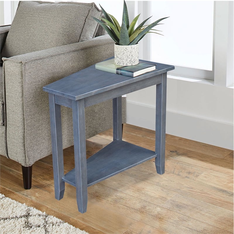 International Concepts Keystone Wood Accent Table in Heather Gray Antique Washed