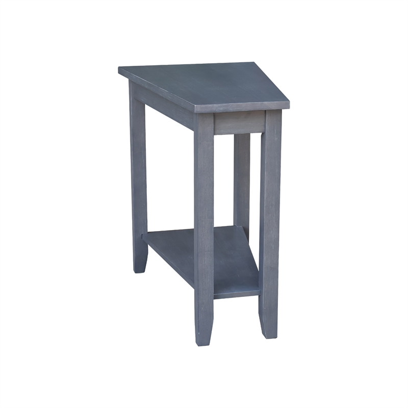 International Concepts Keystone Wood Accent Table in Heather Gray Antique Washed