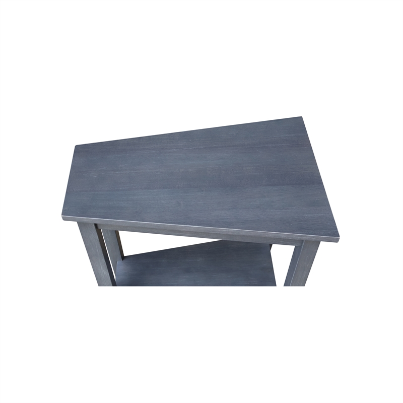 International Concepts Keystone Wood Accent Table in Heather Gray Antique Washed