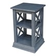 International Concepts Hampton Wood Accent Table with Shelves in Heather Gray