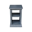 International Concepts Hampton Wood Accent Table with Shelves in Heather Gray