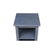 International Concepts Hampton Wood Accent Table with Shelves in Heather Gray