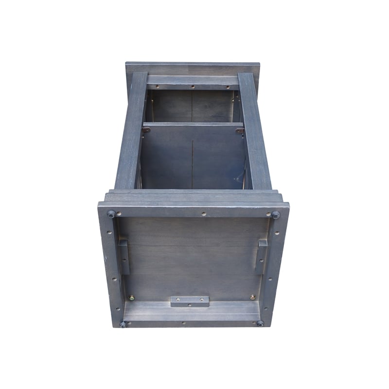 International Concepts Hampton Wood Accent Table with Shelves in Heather Gray